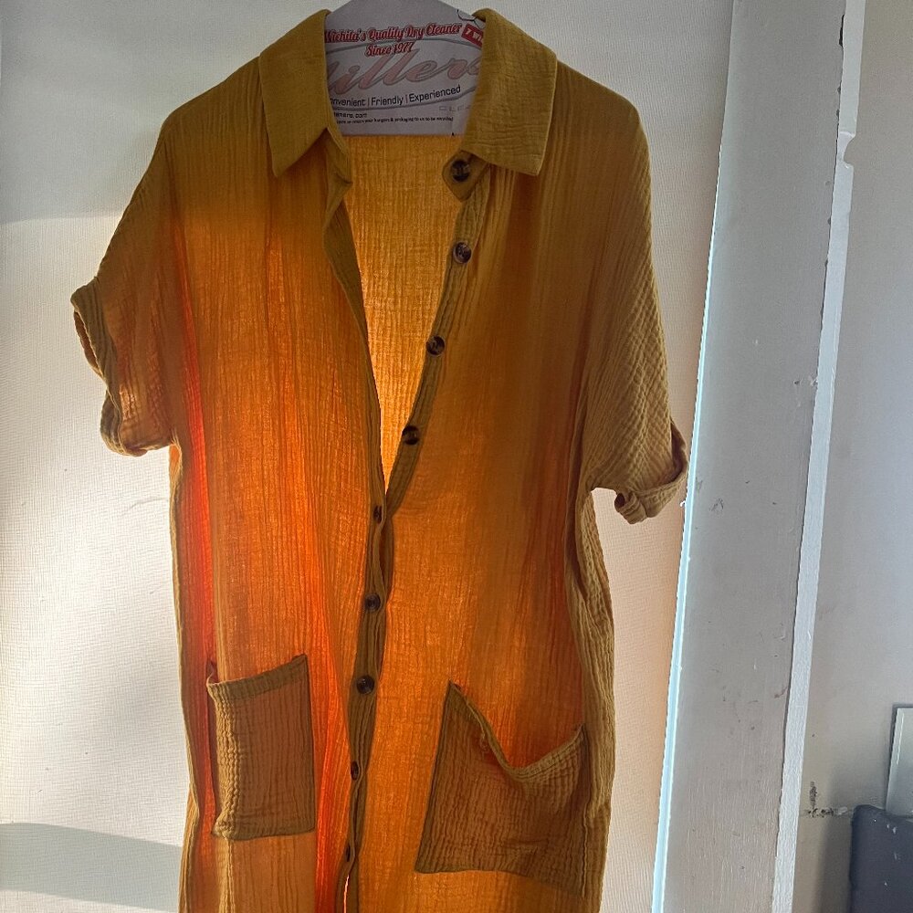 Burnt Orange Shirt Dress